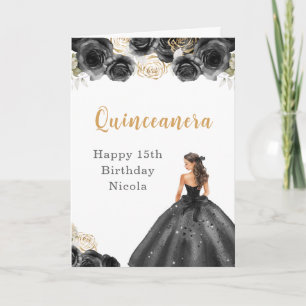 Cartão Princesa em Black Dress Doce Quinceanera
