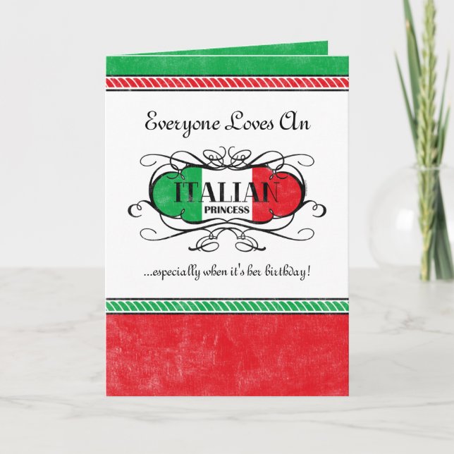 Cartão Princesa Italiana Personalizada Card (Frente)