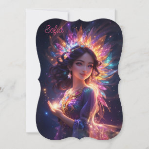 Cartão Princesa Mágica no Costume de Aniversário da Rapar