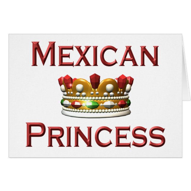 Cartão Princesa mexicana (Frente Horizontal)