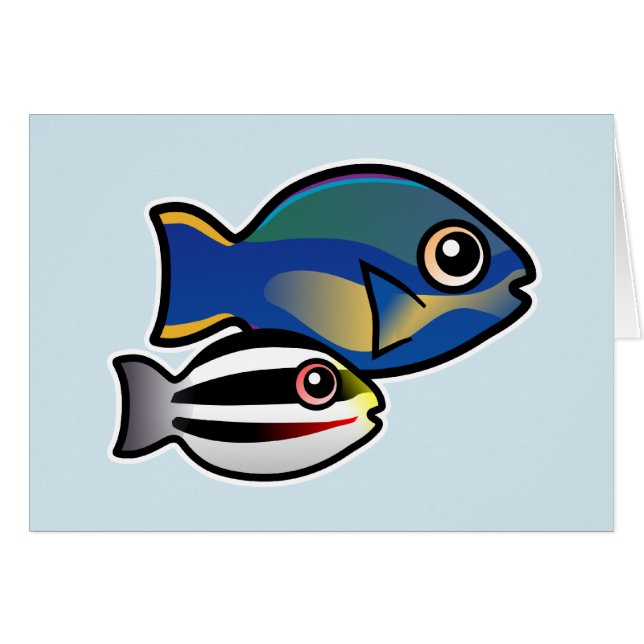 Cartão Princesa Parrotfish com bebê (Frente Horizontal)