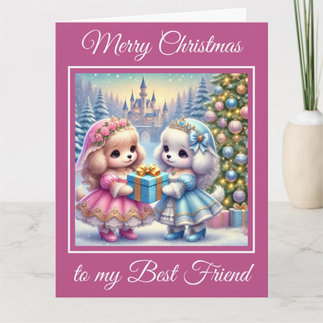 Cartão Princesa Puppies Melhor Amigos Natal (Frente)