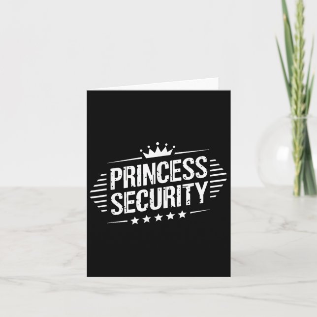 Cartão Princesa Security Boys Brother Retro Birthday Pai (Frente)