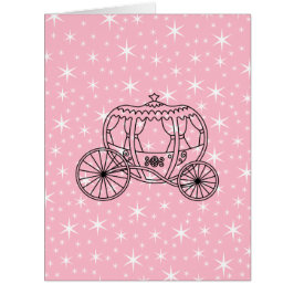 Cartão Princesa Treinamento Projeto no preto e no rosa