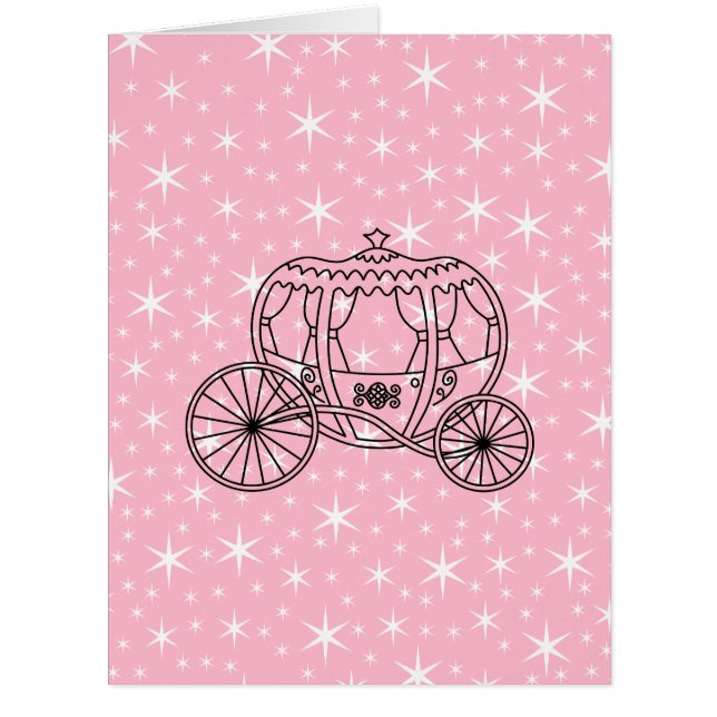 Cartão Princesa Treinamento Projeto no preto e no rosa (Frente)