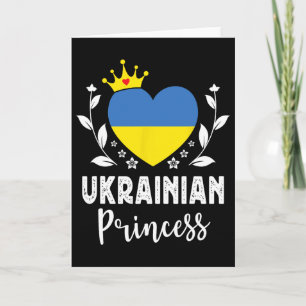 Cartão Princesa Ucraniana Bandeira da Ucrânia Orgulhosa G