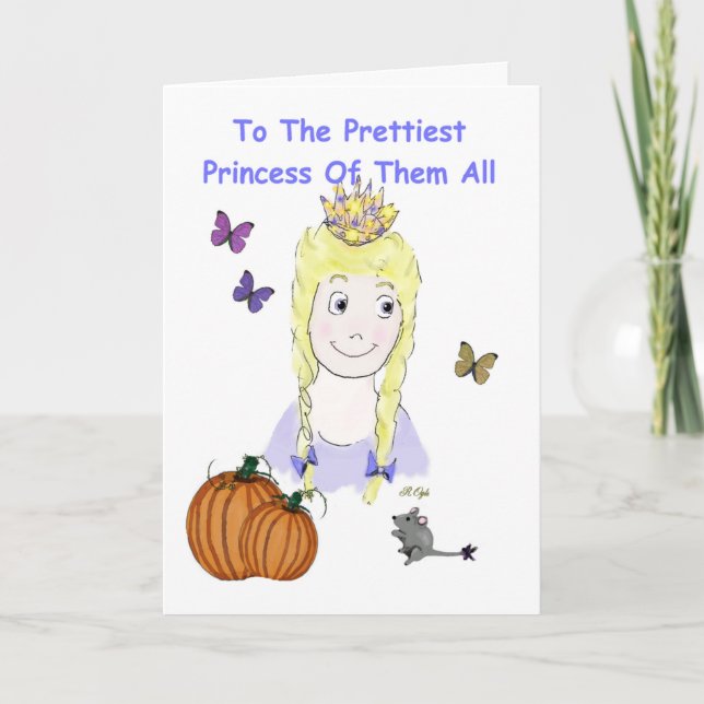 Cartão Princess birthday greeting card (Frente)