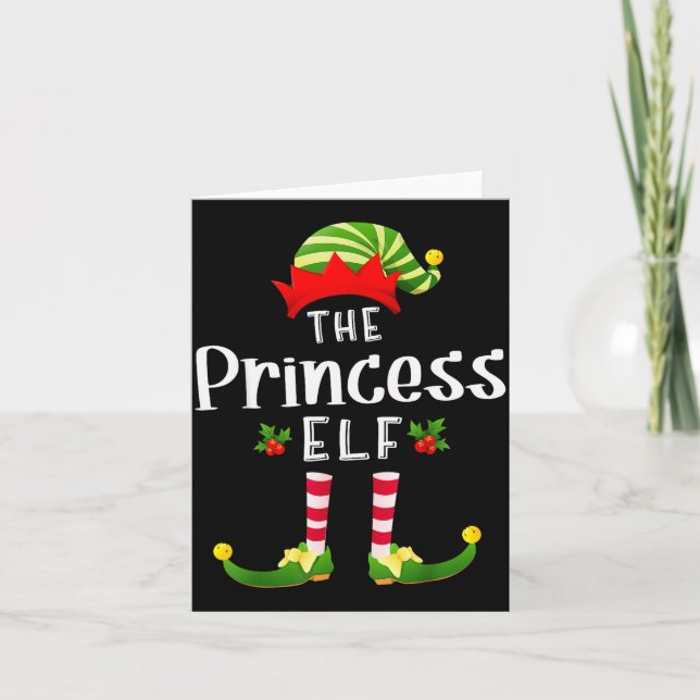 Cartão Princess Christmas Elf Matching Pajama X-mas Party (Frente)