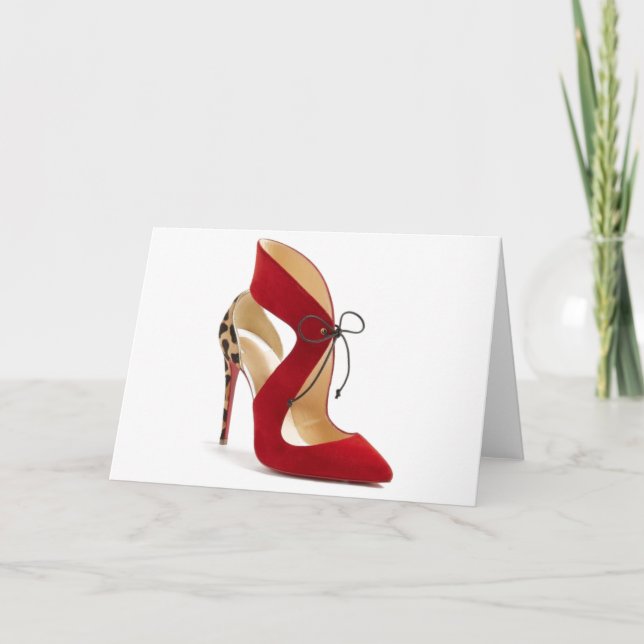 Cartão Princess Cinderella Leopard Red Shoes Quote Card (Frente)