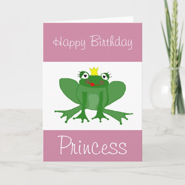 Cartão Princess Frog Birthday Card Customisable (Frente)