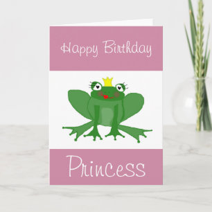 Cartão Princess Frog Birthday Card Customisable