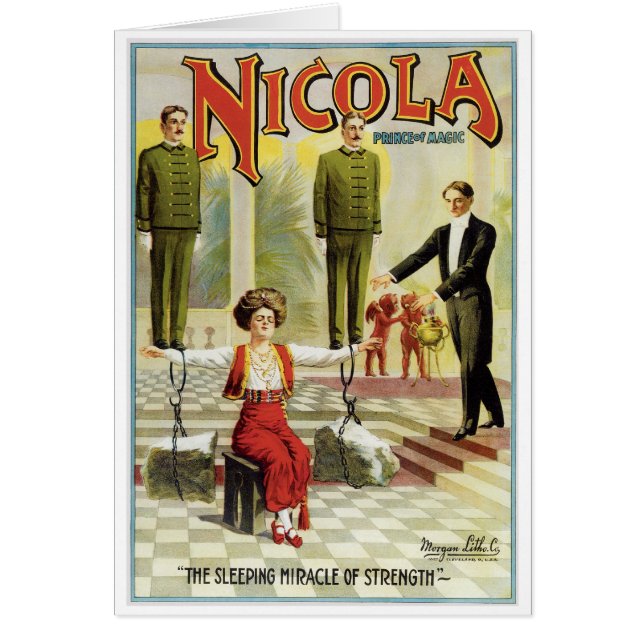 Cartão Príncipe de Nicola do ato mágico do mágico do (Frente)