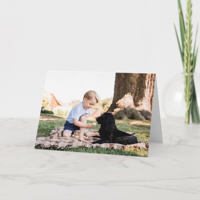 Cartão Príncipe George com cão (Frente)