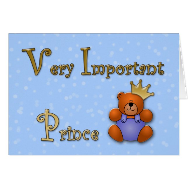 Cartão Príncipe muito importante - loja de papel (Frente Horizontal)