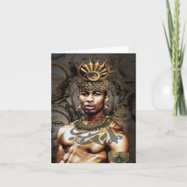 Cartão Príncipe Tribal Africano • Saudação Afrocentrada a