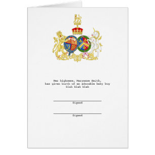 Cartão Príncipe William e Duquesa Catherine Casaco de Arm