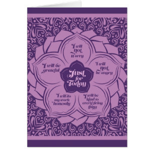 Cartão Princípios de Reiki - preceitos de Reiki em Lotus
