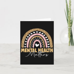 Cartão Problemas de saúde mental Leopard Boho Rainbow Awa