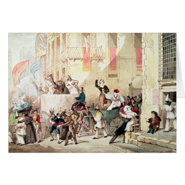 Cartão Procissão do circo em Italia, 1830 (Frente Horizontal)