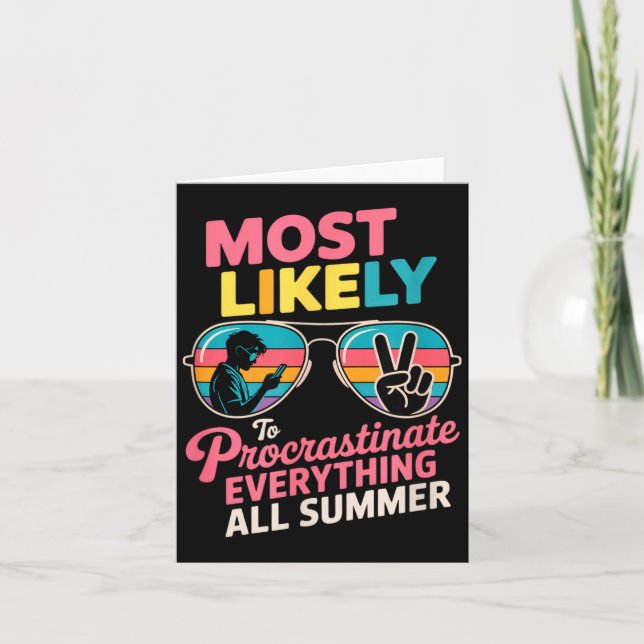 Cartão Procrastinator Gift Funny Summer Quote Lazy Lifest (Frente)