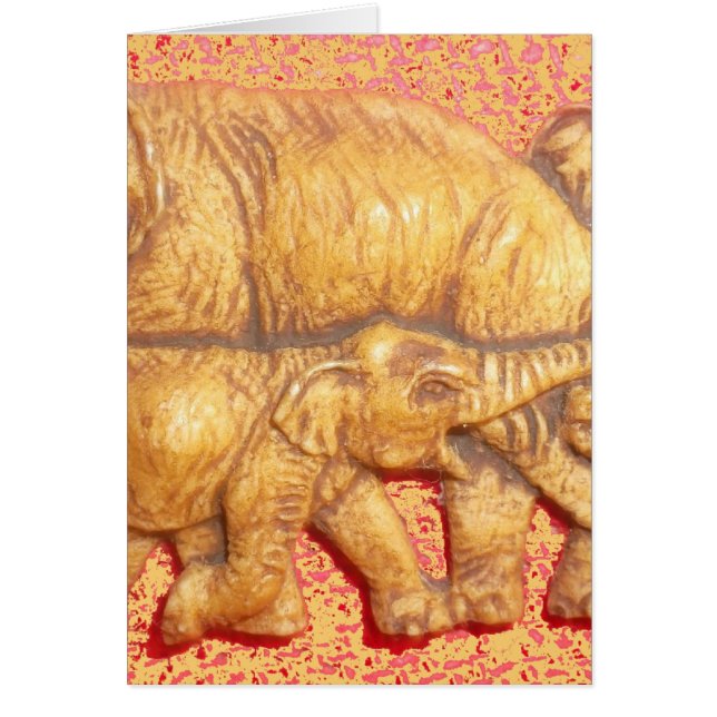 Cartão Produto de personalização de família elefante (Frente)