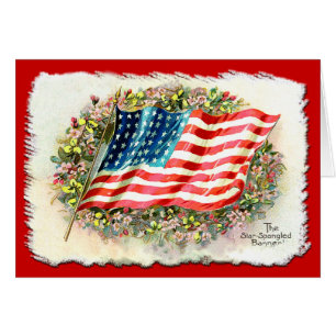 Cartão Produtos da bandeira star spangled do vintage