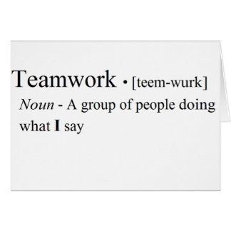 Cartão Produtos engraçados dos trabalhos em equipe