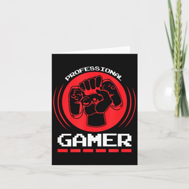 Cartão Professional Gamer Funny Gaming Quotes Gift For Pl (Frente)