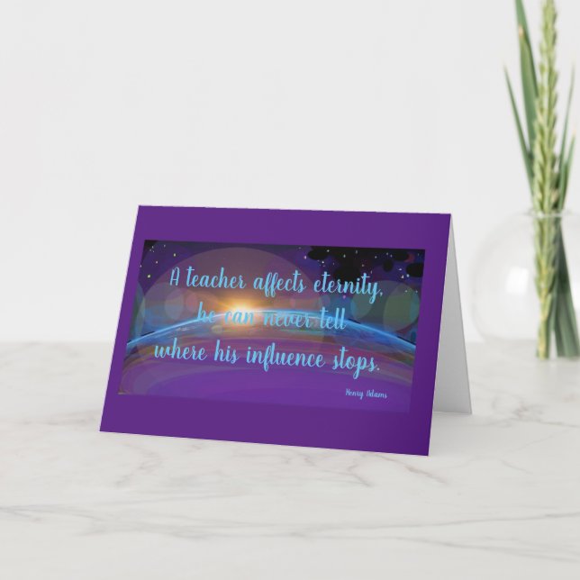 Cartão Professor afeta a eternidade (Frente)