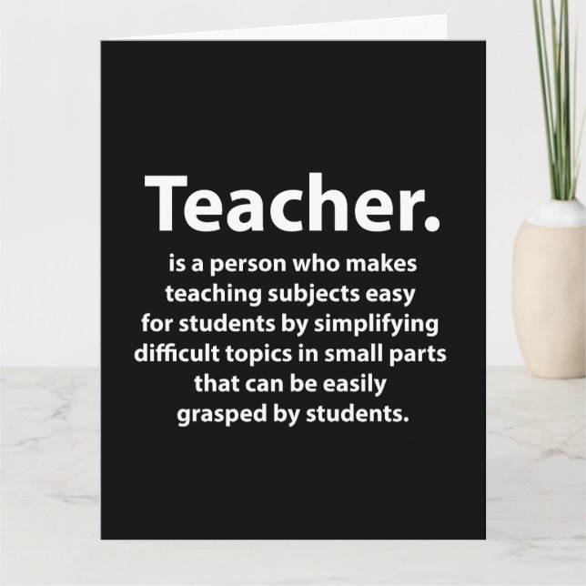 Cartão Professor Apreciado Preto e Branco (Frente)