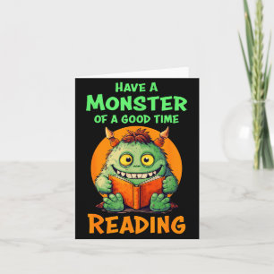 Cartão Professor Bibliotecário Monstro Halloween Divertid