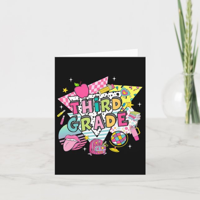 Cartão Professor da Terceira Série Estudante Volta às Aul (Frente)