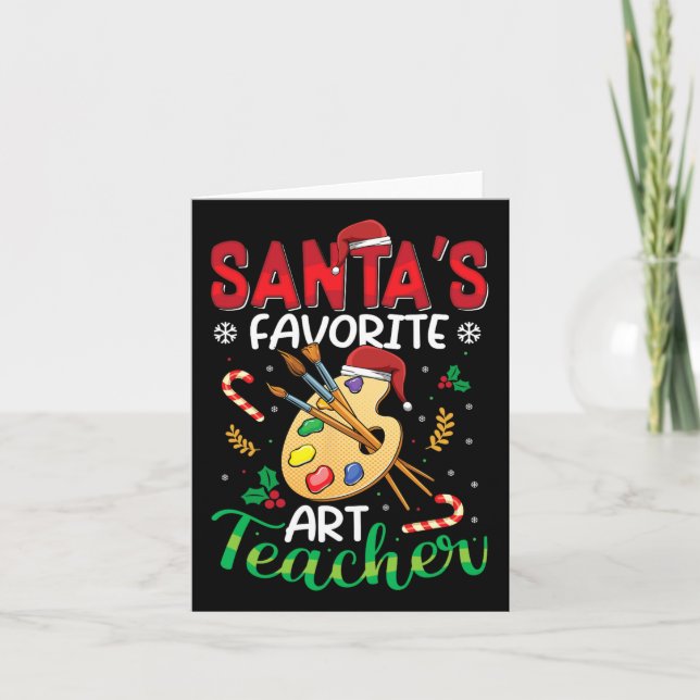 Cartão Professor de Arte Favorita Engraçado Natal Natal N (Frente)