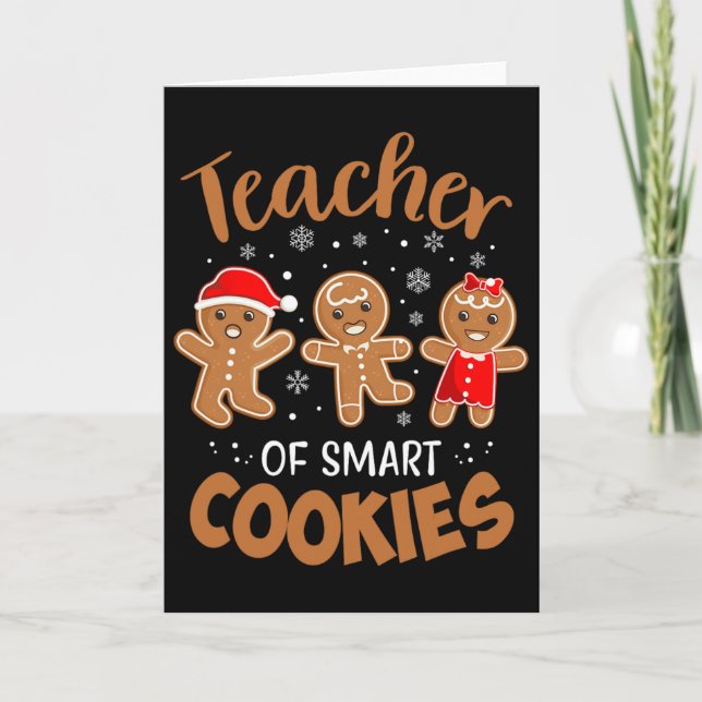 Cartão Professor De Biscoitos Inteligentes Chá De Natal D (Frente)