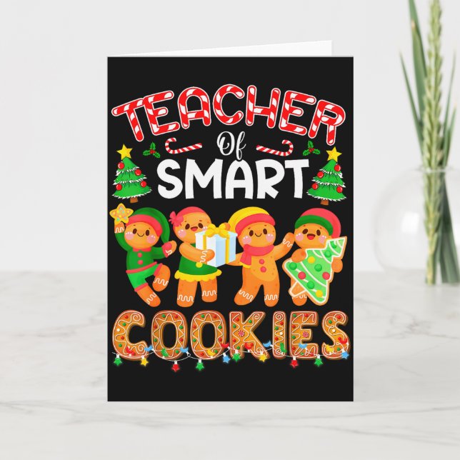 Cartão Professor De Biscoitos Inteligentes Natal Gengibre (Frente)
