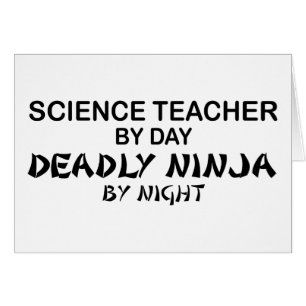 Cartão Professor de ciências Ninja mortal