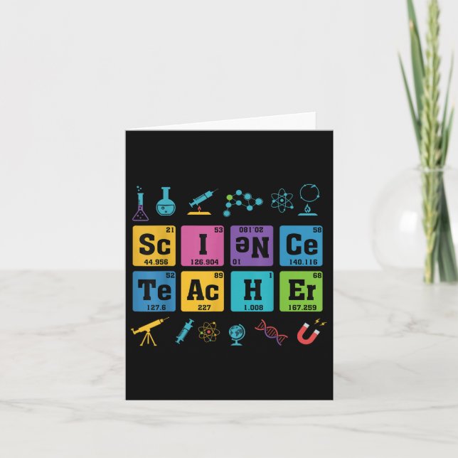Cartão Professor de Ciências Química Elementos Tabela Per (Frente)