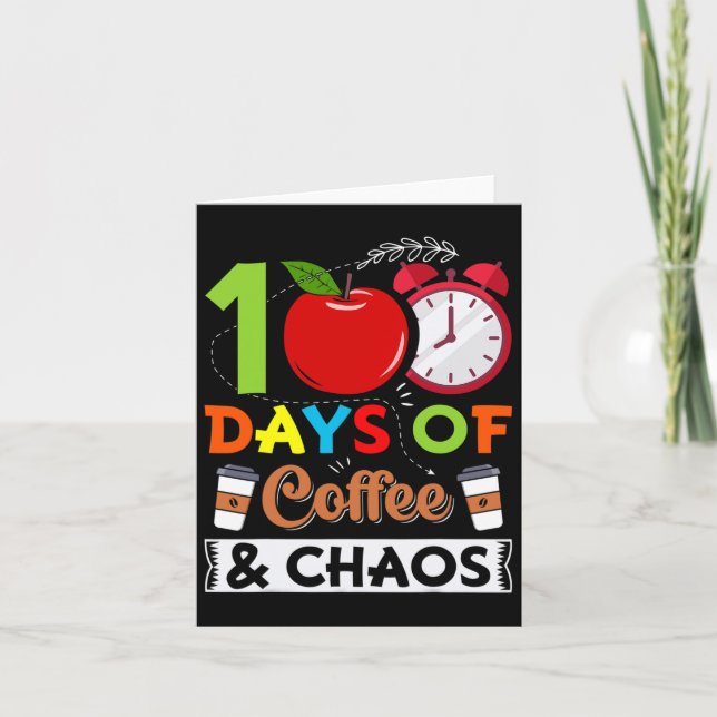 Cartão Professor De Costume Do Dia 100 Dias De Café E (Frente)