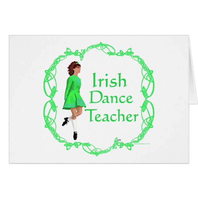 Cartão Professor de dança em irlandês - Verde (Frente Horizontal)