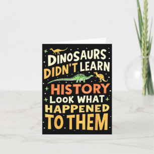 Cartão Professor de Estudos Sociais de Dinossauro Engraça