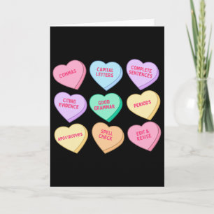 Cartão Professor de Inglês Valentines Candy Heart Inglês