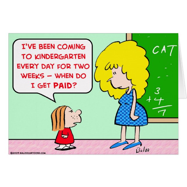 Cartão professor de jardim de infância pago (Frente Horizontal)