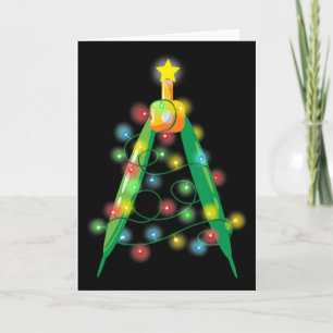 Cartão Professor de Matemática Comp Luzes de Natal Árvore