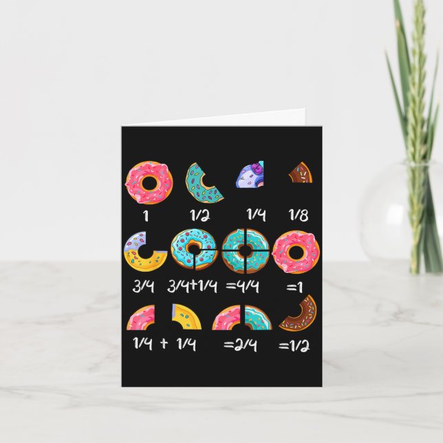 Cartão Professor de matemática de fração de donut de volt (Frente)