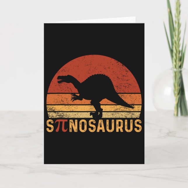 Cartão Professor de Matemática Dia do Pi Pun Spinosaurus  (Frente)