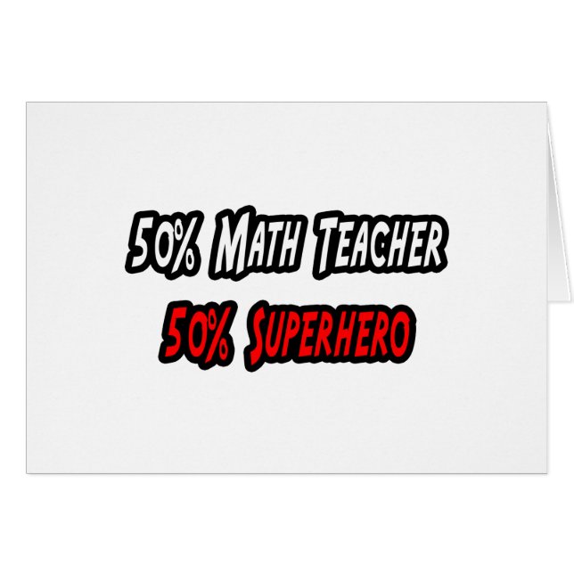 Cartão Professor de Matemática / Super-herói (Frente Horizontal)