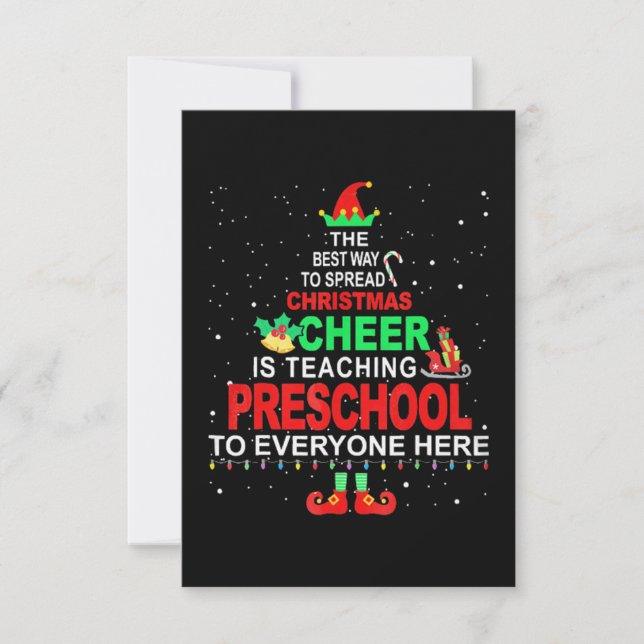 Cartão Professor de Pré-escola Natal (Frente)