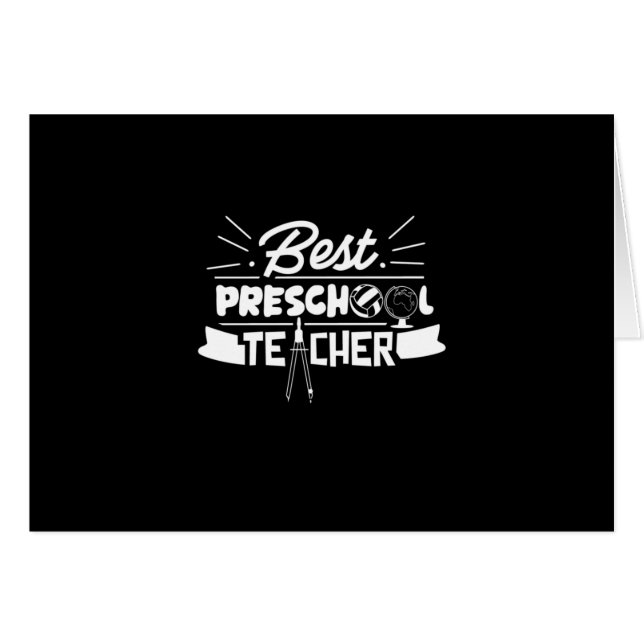 Cartão Professor de presentes | Melhor professor pré-esco (Frente Horizontal)