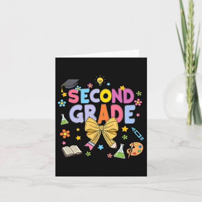 Cartão Professor do Segundo Ano Crianças Coquette Lápis d (Frente)