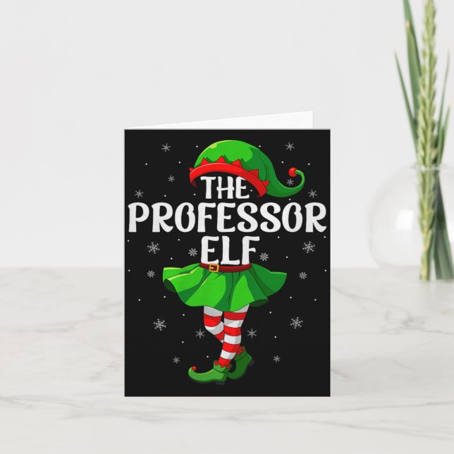 Cartão Professor Elf Christmas Girls Women Elf Squad Xmas (Frente)